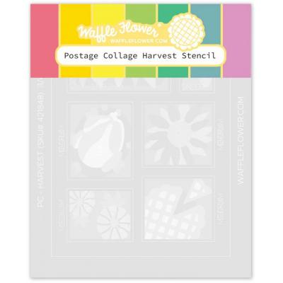 Waffle Flower Stencil - Postage Collage Harvest